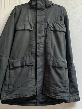 Burton Ronin 2L Men Black Utility Snowboard Jacket Hooded Pockets